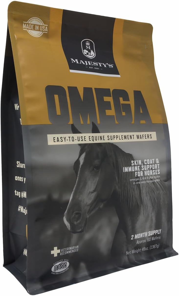 Majesty's Omega Wafers - Superior Horse / Equine Skin, Coat, and Immune Support Supplement - Omega 3, 6, 9, and Biotin -
