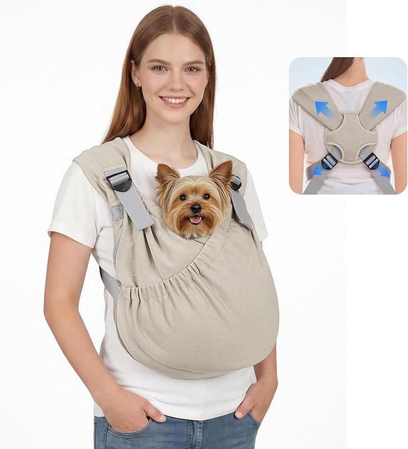 Supet Dog Sling Carrier for Pets, Adjustable Hands Free Front Chest Pouch