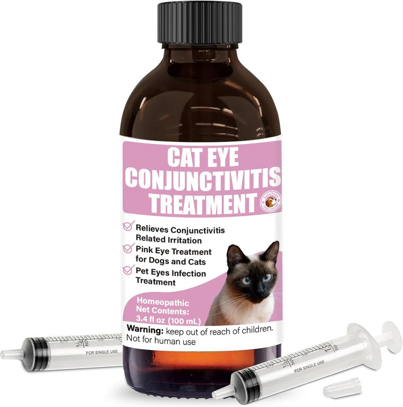 Cats Pink Eye Conjunctivitis Treatment for Cats, Dogs, Livestock and Horses, 100 ml Oral Liquid Pink Eye Solution Safe a