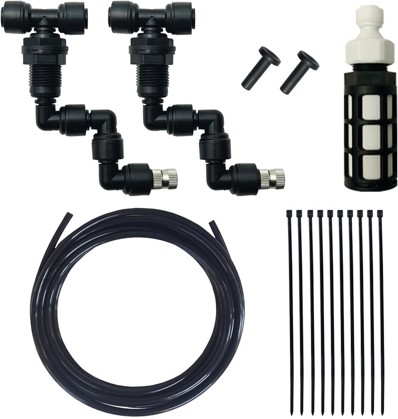 Reptile Terrariums Misting Accessories kit, 2PCS Adjustable Reptile Mister Nozzles, with 16ft 1/4 inch Tube