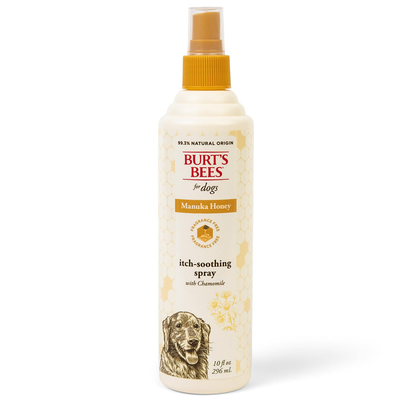 Burt's Bees for Pets Itch Relief Spray for Dogs, Manuka Honey & Chamomile, Soothes Itchy Skin Between Baths, Naturally Derived, No Artificial Fragrances, Sulfates or Colorants, 10 Fl Oz