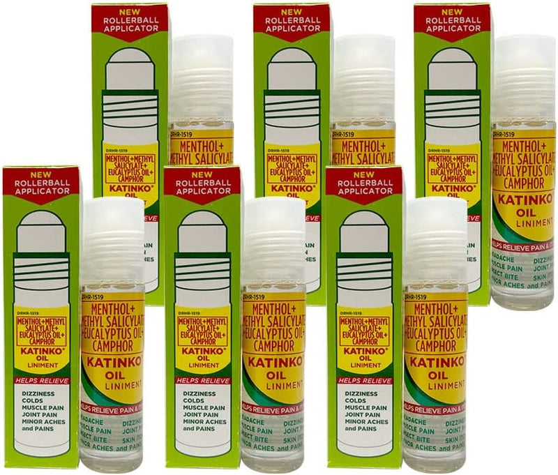 Katinko Oil Liniment Rollerball Applicator, 10ml (6 Pack)