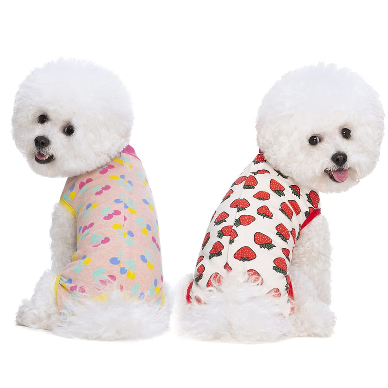 Miaododo 2 Packs Pet Dog Recovery Onesie Suit for Dogs Cats After Surgery,Dog Abdominal Wounds Bandages Cone E-Collar Alternative. (Pink, S)