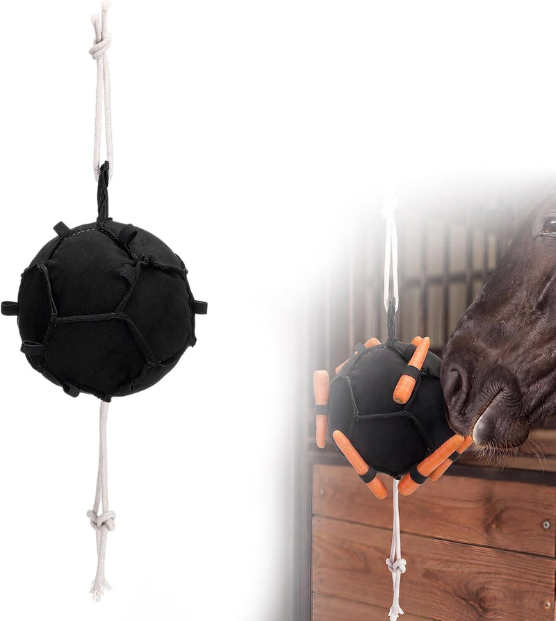 Unittype Horse Ball Toy 6 Inch 3D Treat Feeder with Carrot Slots Hanging