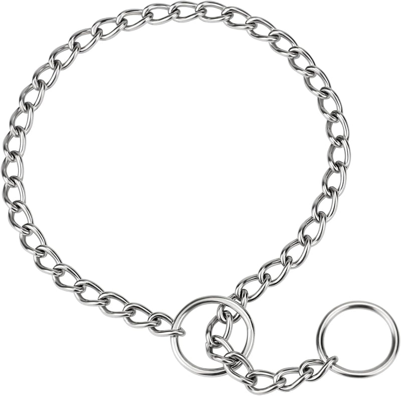 TagME Chain Choke Collar for Dogs, No Pull Slip Training for Small Dogs