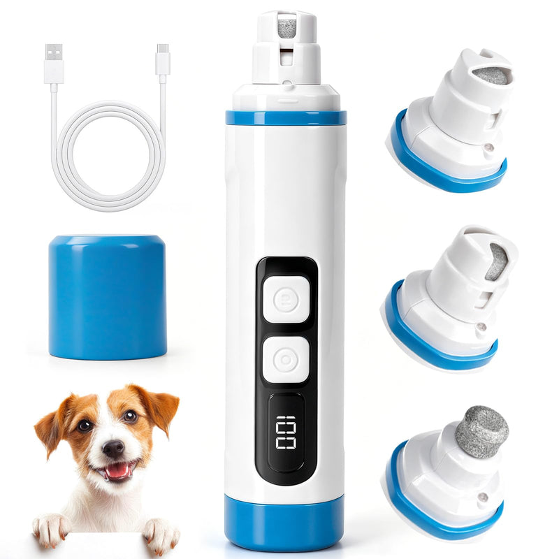 TAILNERY Dog Nail Grinder with LED Light – Quiet & Safe Pet Nail Trimmer for Small Medium Large Dogs & Cats, Cordless & Rechargeable, Low Noise Dog Nail Care for Beginners
