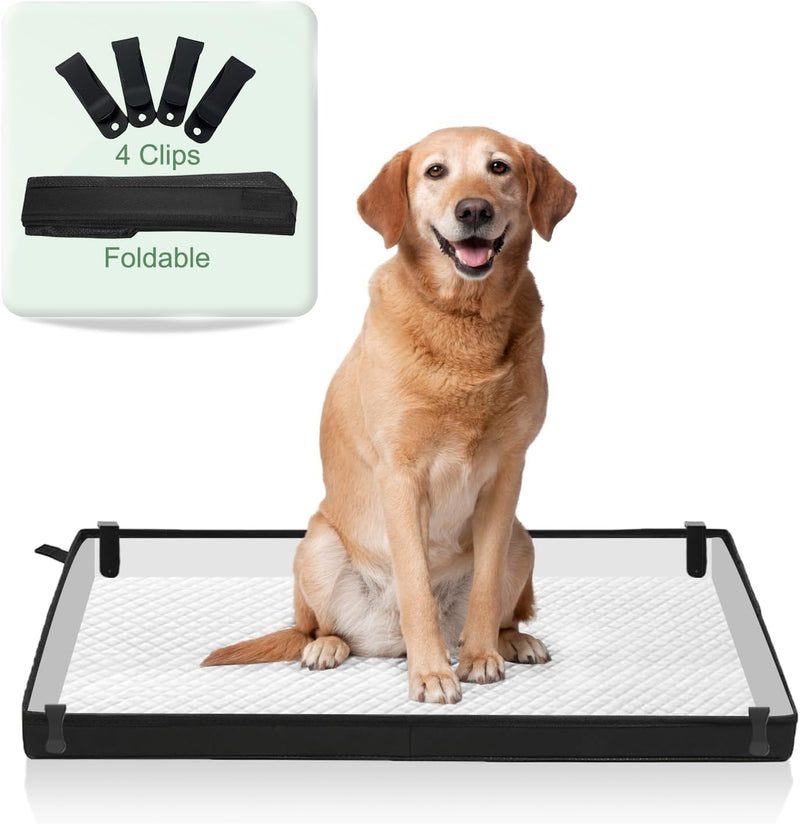 HQ4US 4LEGS Large Portable Dog Pee Pads Holder for Travel, Puppy Pad Holder Foldable Liner Base 44''x34'' Training Pad H
