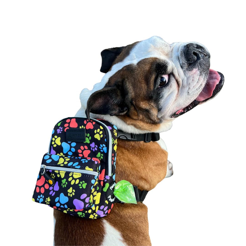 PawLook Dog Backpack to Wear with Chest Harness Self Carrier dogbag with Additional Pocket for Poop Bag Anti Slip Stylish Dog Bag for Your pet Street Smart Serie Pawsup Orange M