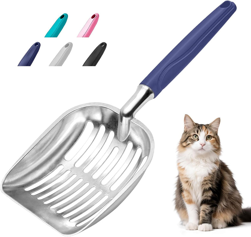 Showvigor Cat Litter Scoop, Metal Cat Scooper, Plastic Handle Scoop, Sifting Shovel β Heavy Duty Aluminum Alloy Litter B