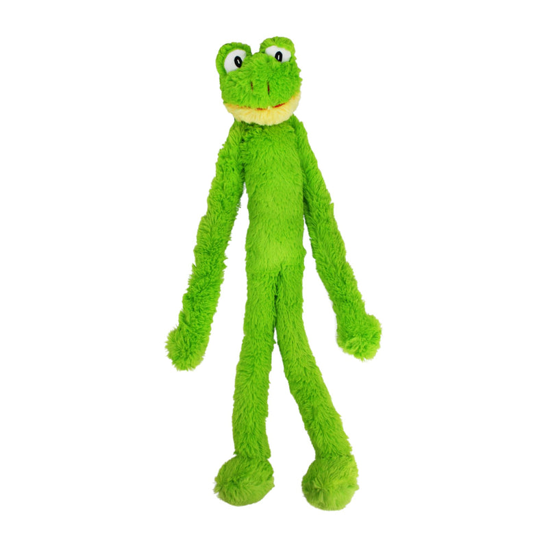 Multipet Swingin' Slevin Frog Dog Plush Toy - Squeaky Toys for All Dogs - Extra Soft Plush - Stuffed Animal for Cuddling & Playing - Cute Dog Pet Toy (27”, Green, 5 Squeakers)