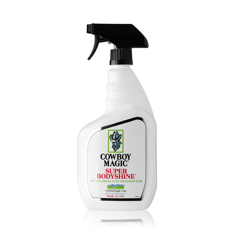 COWBOY MAGIC Super Bodyshine FAST DRY REPEL DUST DETANGLE HAIR 32 Ounce