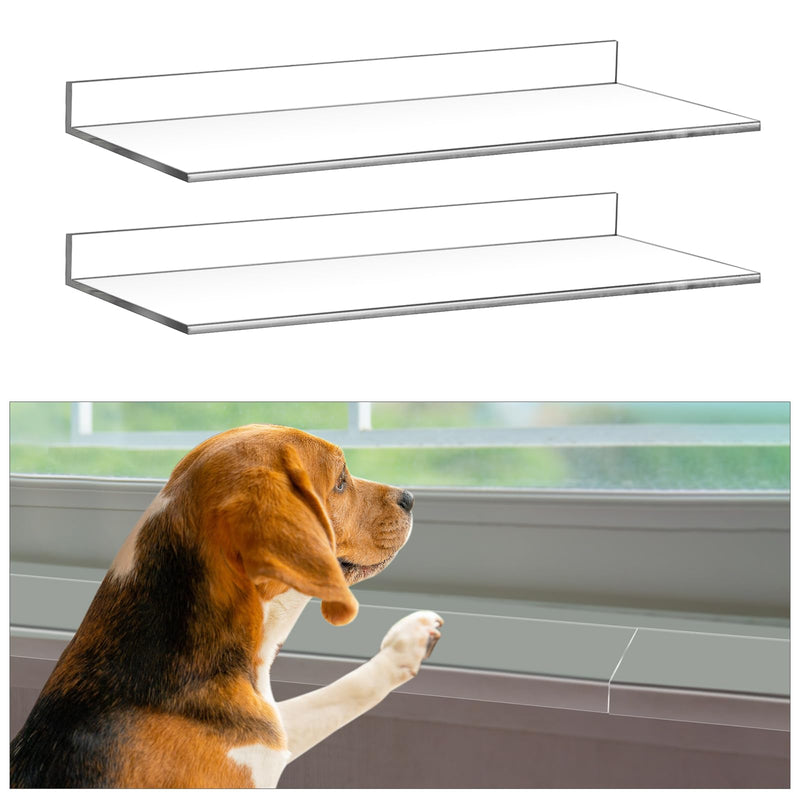 Wenqik 2 Pcs Clear Window Sill Protector from Dog Cat Scratching Total 29.5'' x 5.25'' Strong Transparent Protection Against Dog Claw Chewing Slobbering Window Sill Cover
