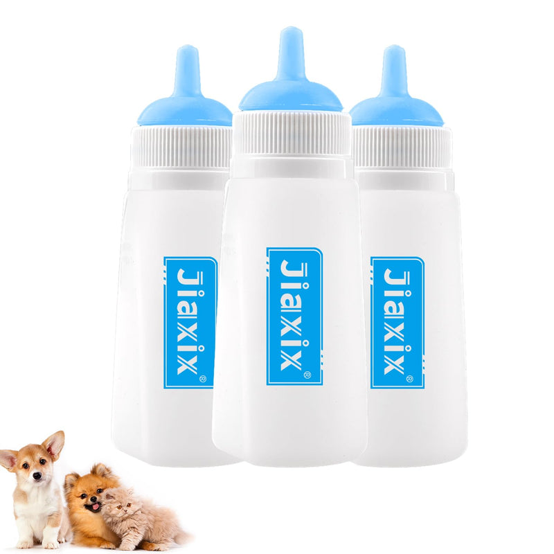 3 Pack Kitten Silicone Bottle Feeding Kit,Nipple & Feeding Kit for Kittens, Reusable Newborn Kitten Supplies, Suitable f