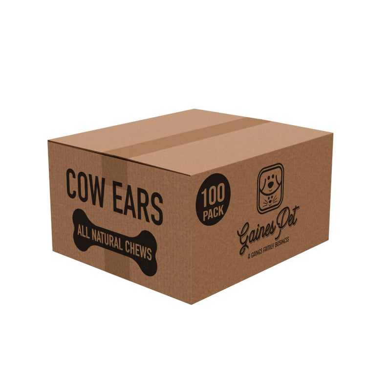 Gaines Pet Cow Ears for Dogs - 100 Pack, All Natural, Single Ingredient Dog Chews, Safe Alternative to Rawhide, Supports Dental Health, Easily Digestible Treat for Small to Large Dogs