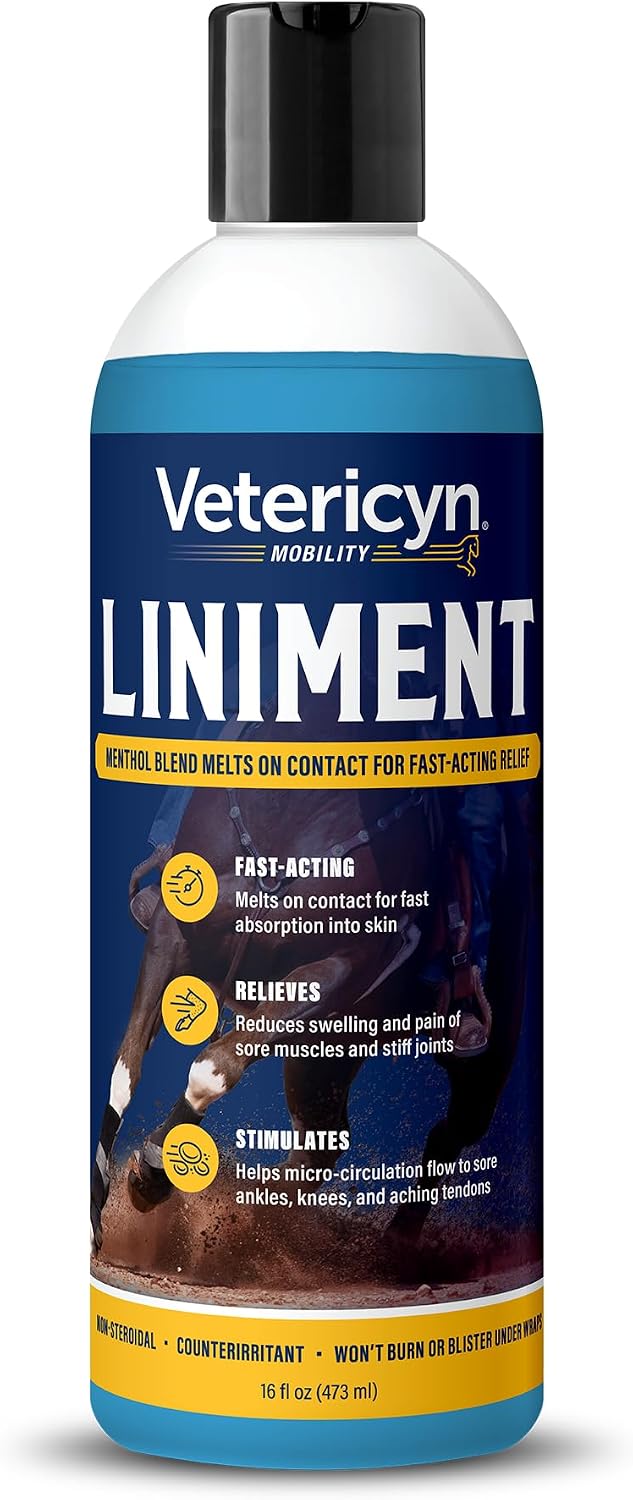 Vetericyn Mobility Equine Liniment for Fast-Acting Relief of Muscles and Joints – Menthol-Based Topical Analgesic for Ho