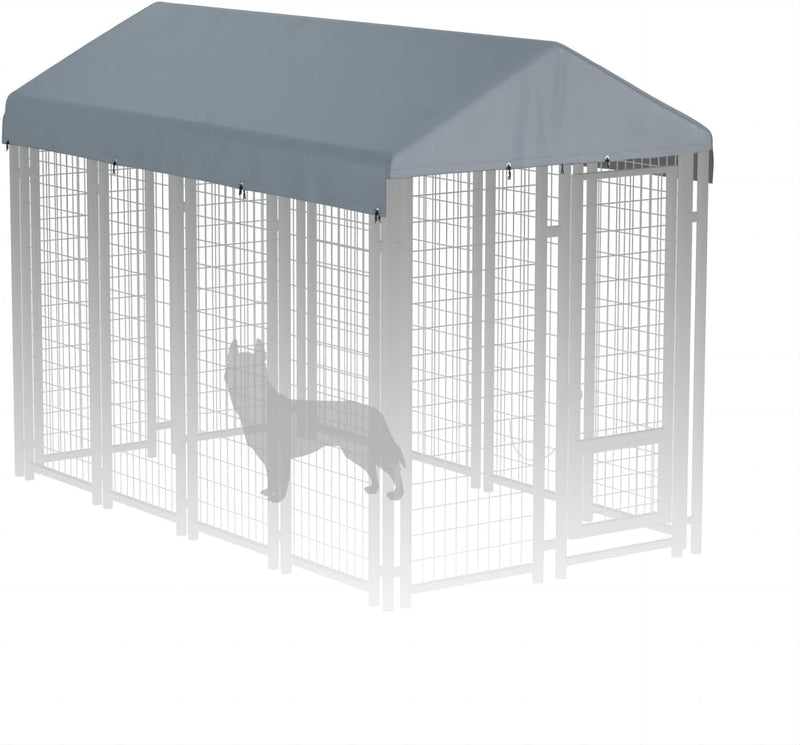 Dog Kennel Cover Replaceable Top Cover 10' x 5' Gray(Top Cover Only)