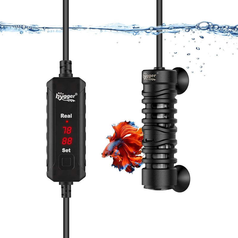 hygger 100W Small Aquarium Betta Heater for 8-26 Gallon Fish Tank,Submersible Fish Tank Heater with LED Digital Display