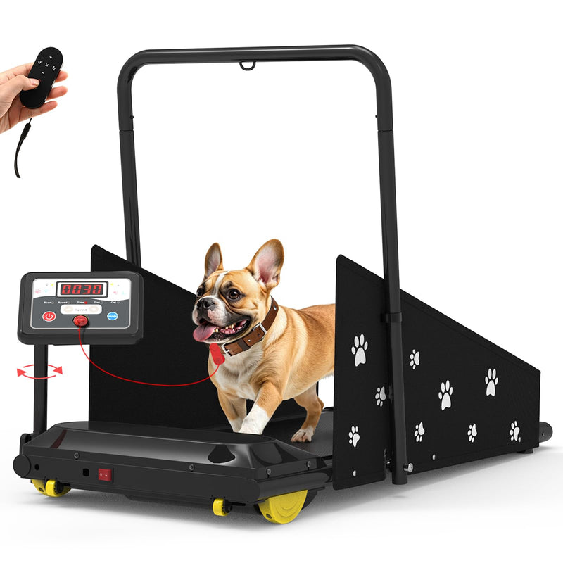 CIIHI Dog Treadmill for Medium Small Dogs - 265lbs Weight Capacity Pet Running Machine with 360° Rotatable Display - 2 in 1 Treadmill for Pet Fitness with Move Wheels and Remote Control