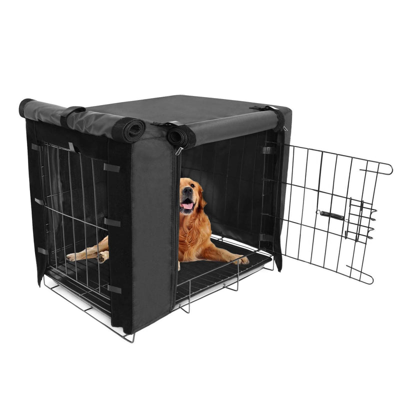 Dog Crate Cover, Heavy Duty Polyester Kennel Covers for Dog Cages Double Door Crate Cover with Zipper for 36 inch Crate Cover (36