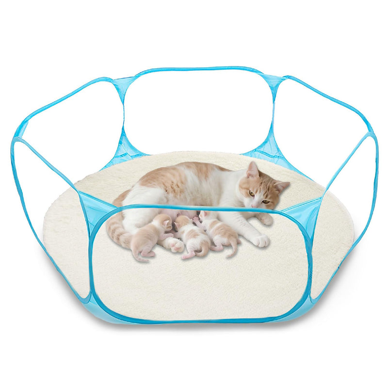 Cat Birthing Box - Foldable, Portable Whelping Nesting Box for Pregnant Cats & Dogs with Easy Storage, Indoor/Outdoor Puppy & Kitten House, Pet Birth & Whelping Pool Nursing Essentials Supplies Kit