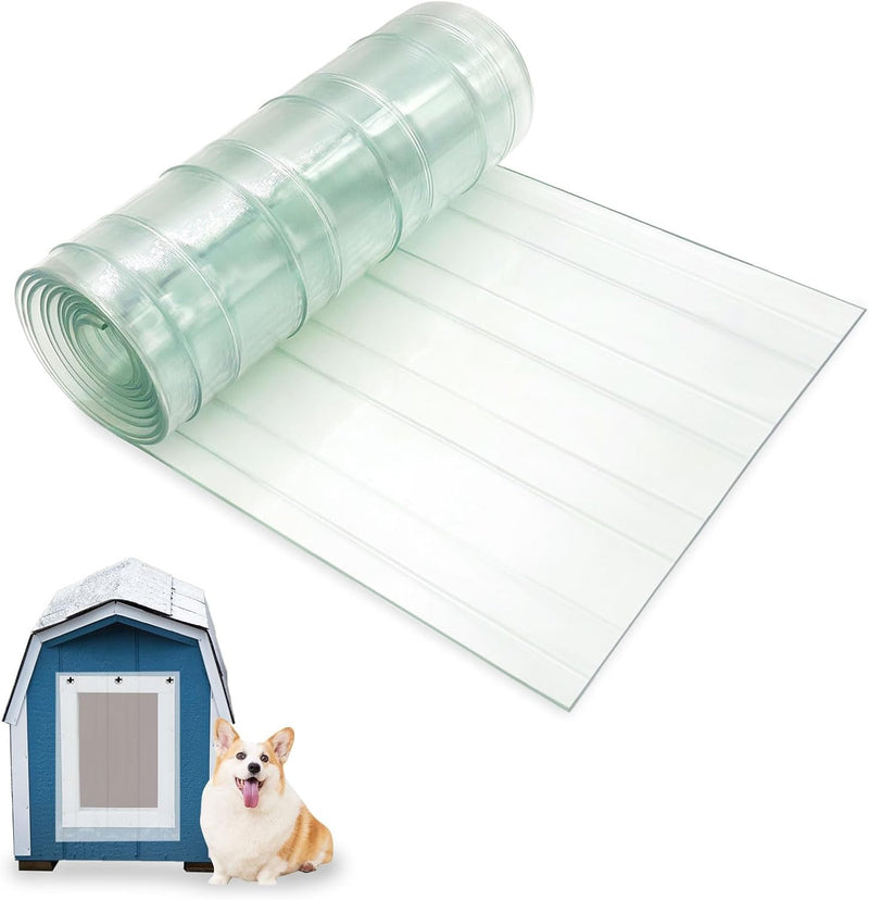 TiciKim 7.1 in x 5.2 ft Dog Door Replacement Flaps Doggie Door Replacement Strips Safe Plastic Strip for DIY Dog Door or