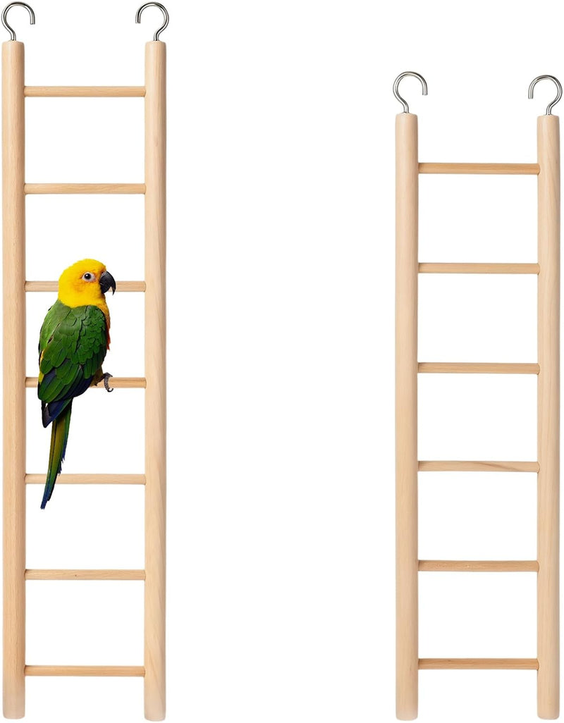 2 Pcs Bird Ladder, Wooden Bird Cage Ladder Birds Cage Accessories