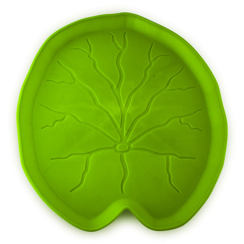PetStandard Premium Pet Food Tray - Dog and Cat Food Mat with Green Leaf Design - Best for Catit and Drinkwell Water Pet Fountains. Fountain Not Included