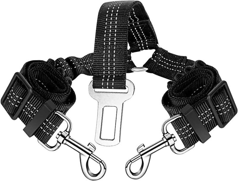 Dog Seat Belt for Car,Pet Seatbelt Designed for Two Pets,Black