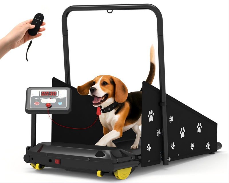 Petbobi Dog Treadmill for Small & Medium Dogs- Quiet Indoor Pet Exercise Machine with 360° Rotatable Display, Remote Control & Wheels, Heavy-Duty 265 lbs Capacity for Fitness & Weight Management