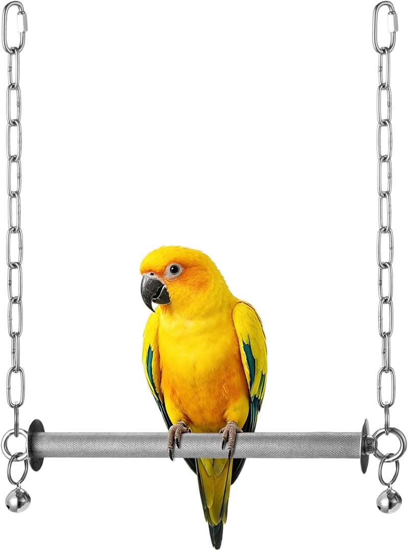 Stainless Steel Large Bird Swing, Parrot Swing Perch, 304 Stainless Steel Bird Stand, Bird Sewing Toy, Textured Anti-Sli