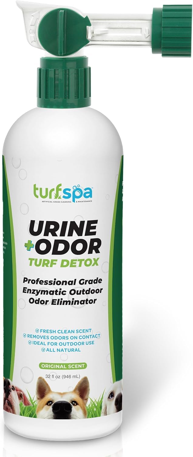 TurfSpa Urine & Odor Turf Detox: 32 oz Professional Enzyme Cleaner & Odor Eliminator for Artificial Grass, Turf, Concrete, Patio & Kennels, Pet Urine Enzymatic Cleaner for Dogs & Cats
