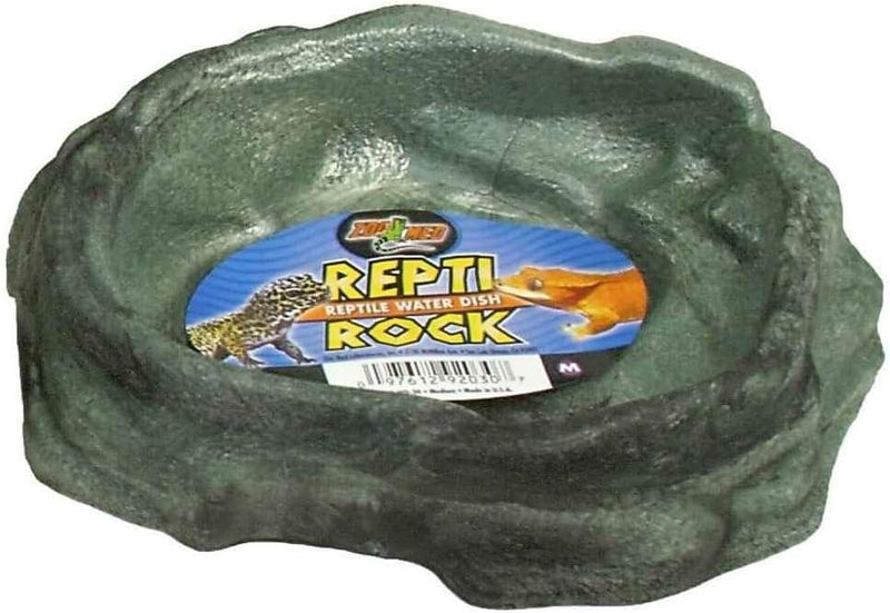 Zoo Med Reptile Rock Water Dish, Medium,Black