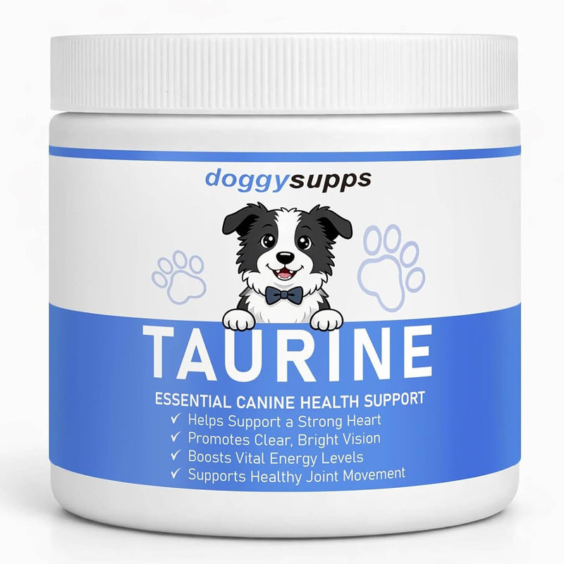 Doggy Supps Taurine Powder for Dogs, DoggySupps Taurine Supplement for Dogs, Grade Amino Acid Supplement for Heart, Visi