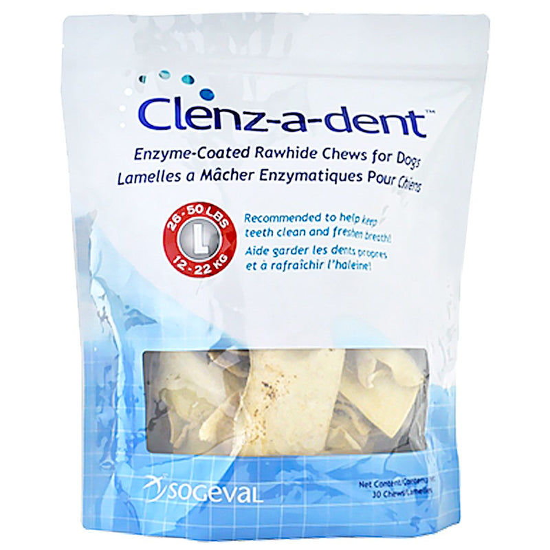 CLENZ-A-DENT Clenzadent Rawhide Chews for Dogs Large (30 ct)