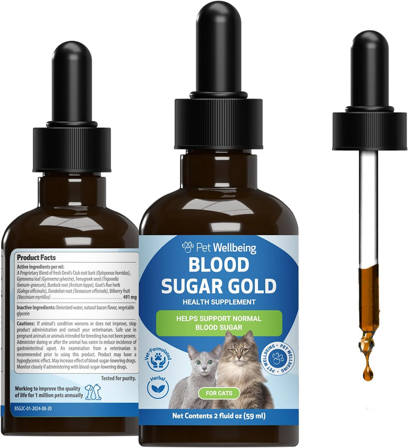 Pet Wellbeing Blood Sugar Gold for Cats - Blood Sugar Support, 2 oz