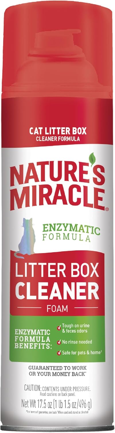 Nature's Miracle Cat Litter Box Cleaner Foam, Enzymatic Formula, 17.5 oz
