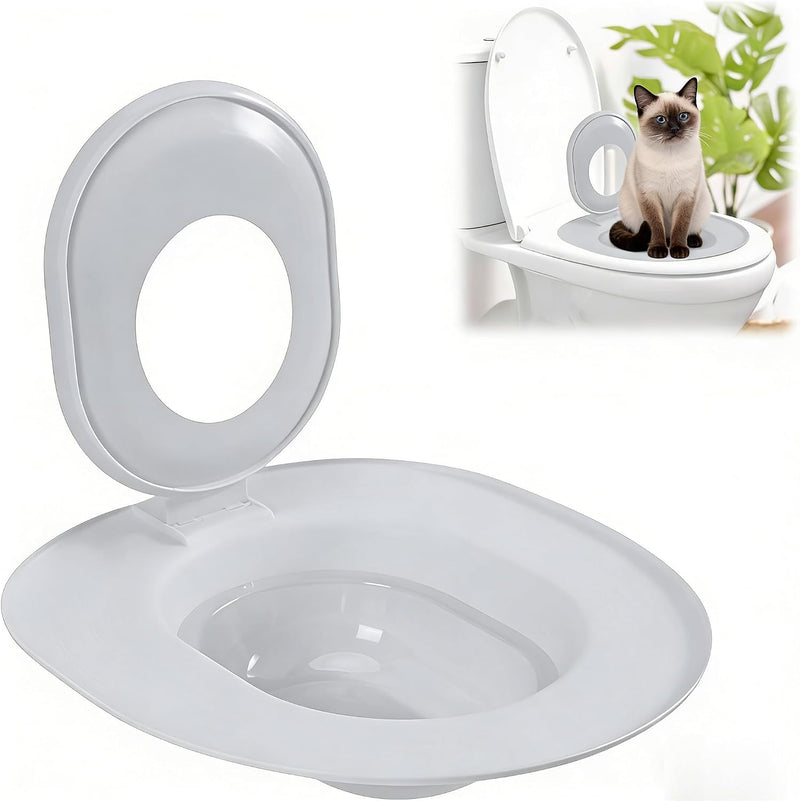Cat Toilet Seat Training Kit,Reusable Plastic Trainer for Pet Cleaning,Removable Pet Toilet Training System,Portable Tra