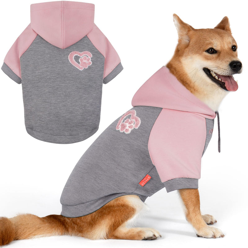 KYEESE Dog Hoodie Stretchy Dogs Winter Coat for Cold Weather Soft Dog Clothes for Small Dogs Pet Sweatshirt with Drawstring Comfort Cat Sweater Warm Pet Clothes Cat Coat with Leash Hole