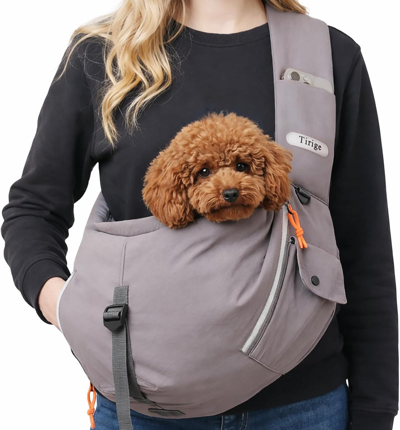 Pet Sling Carrier for Small Dogs and Cats, Hands-Free, Medium