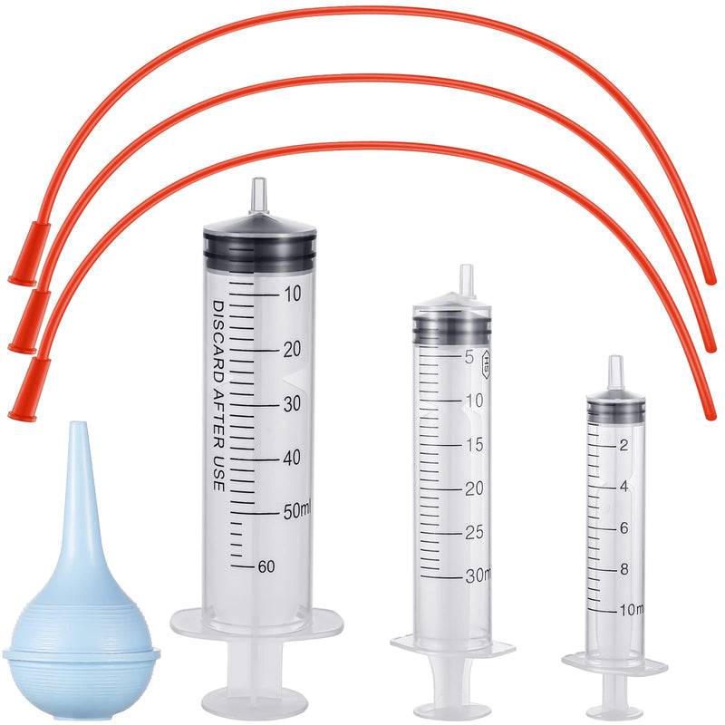 7 Pack Tube Feeding Kit for Puppies Puppy Feeding Tube Include 3 Pack 8 FR Red Give Food Pipes 3 Pack 10 ml 30 ml 60 ml Syringes Bulb Syringe for Lamb Goat Small Dog Whelping Kitten Measuring Watering