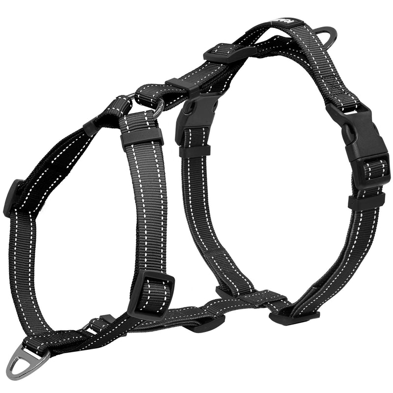 Dog Harness,Adjustable No Pull Dog Harness,Y-Shaped Design, Balance Harness with Reflective, Ideal for Large Dog Training Hiking, Easy Walk Harness,Durable High-Tensile Nylon Black-L