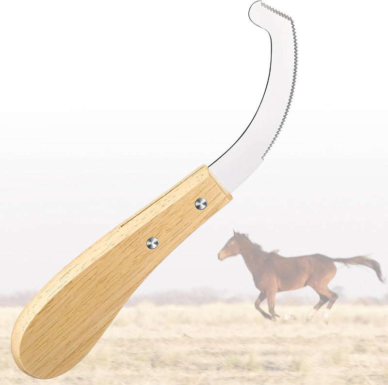 Bot Egg Knife for Horses, Horse Farrier Tool Grooming Bugs, Stainless Steel Blade with Wood Handle, Precision Grooming T