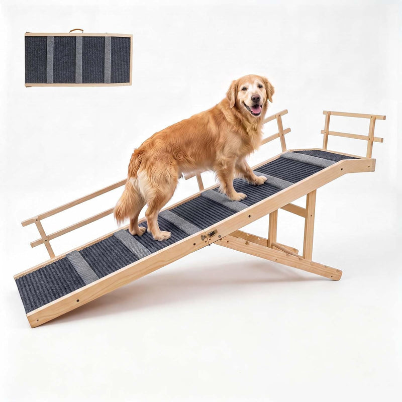 Luciphia Wooden Dog Ramp for High Bed 65.7