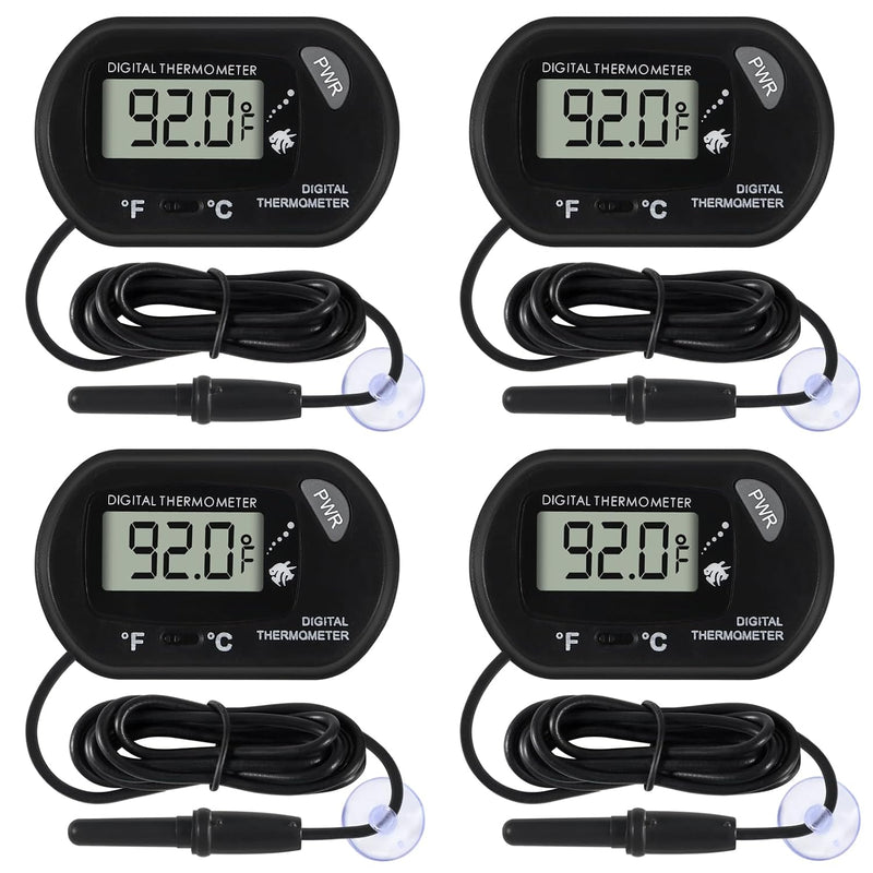 4Pcs Aquarium Thermometer Fish Tank Thermometer Reptile Fahrenheit Terrarium Water Temperature Indicator Test Digital wi