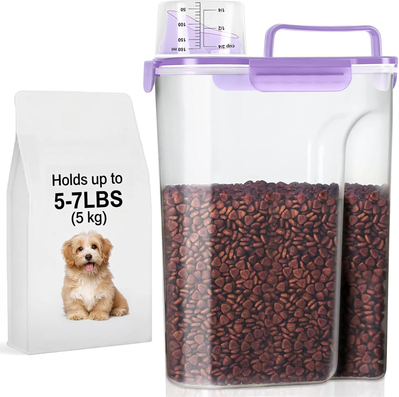 LEAWALK 5-7Lbs Airtight Dog Cat Pet Food Storage Container