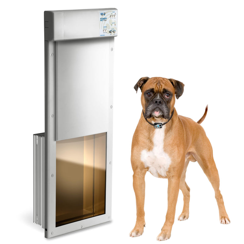 Power Pet Automatic Electronic Pet Door by High Tech Pet - Pet Operated Dog Door, High Security, Air Tight, for Large-Sized Dogs 30-100 lbs. (12 1/4