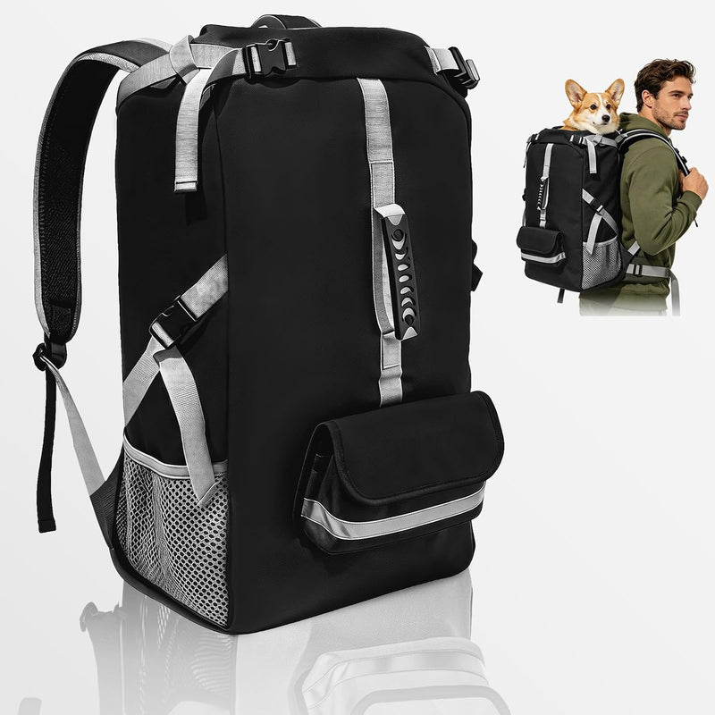 Dog Carrier Backpack, Breathable Honeycomb Mesh Pet Travel Bag with Built-in Safety Leash, Adjustable Buckles and Non-Sl