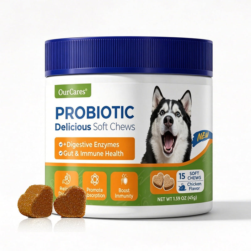 Probiotics for Dogs – Probiotic Chews with 4.8 Billion CFU, Digestive Enzymes & Pumpkin | Dog Gut Health Supplement for Diarrhea, Gas & Sensitive Stomach | Soft Chews for Senior Dogs & All Breeds