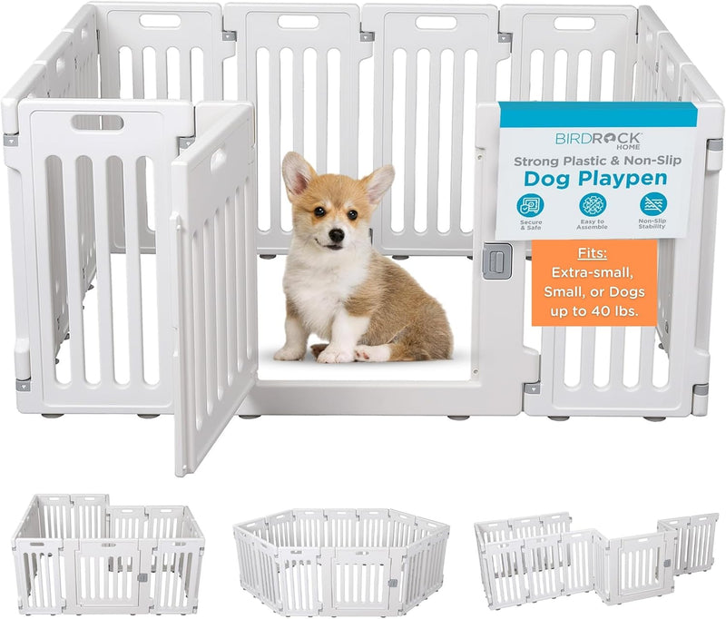 Internet’s Best Dog Playpen with Lockable Door, White, 190” x 25.6”