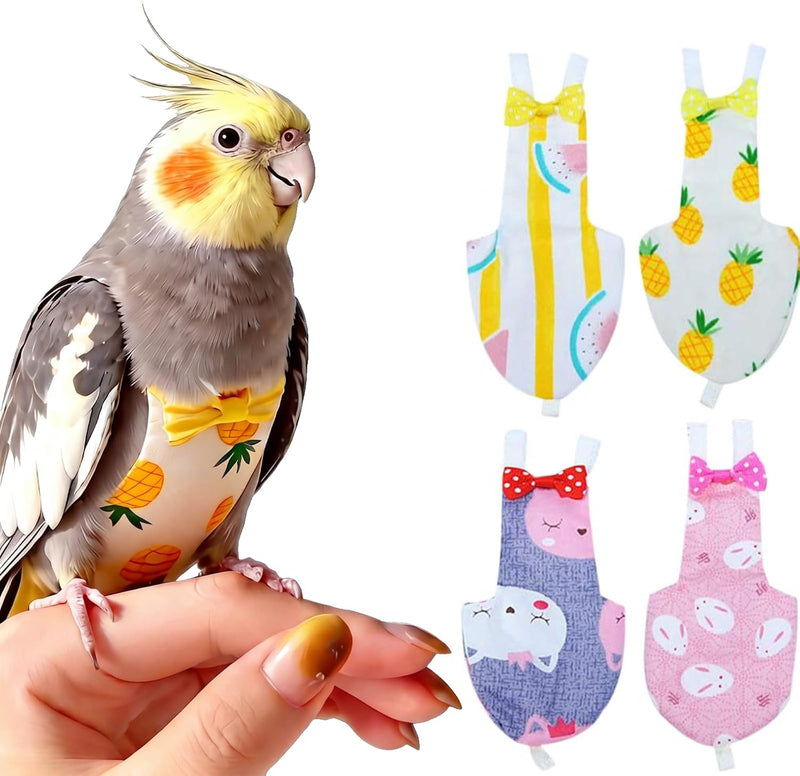 QBLEEV Bird Diaper Flight Suite, Reusable Parrot Nappy Cockatiel Clothes